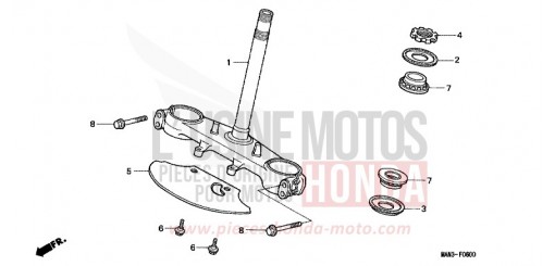 TIGE DE DIRECTION NX650T de 1996